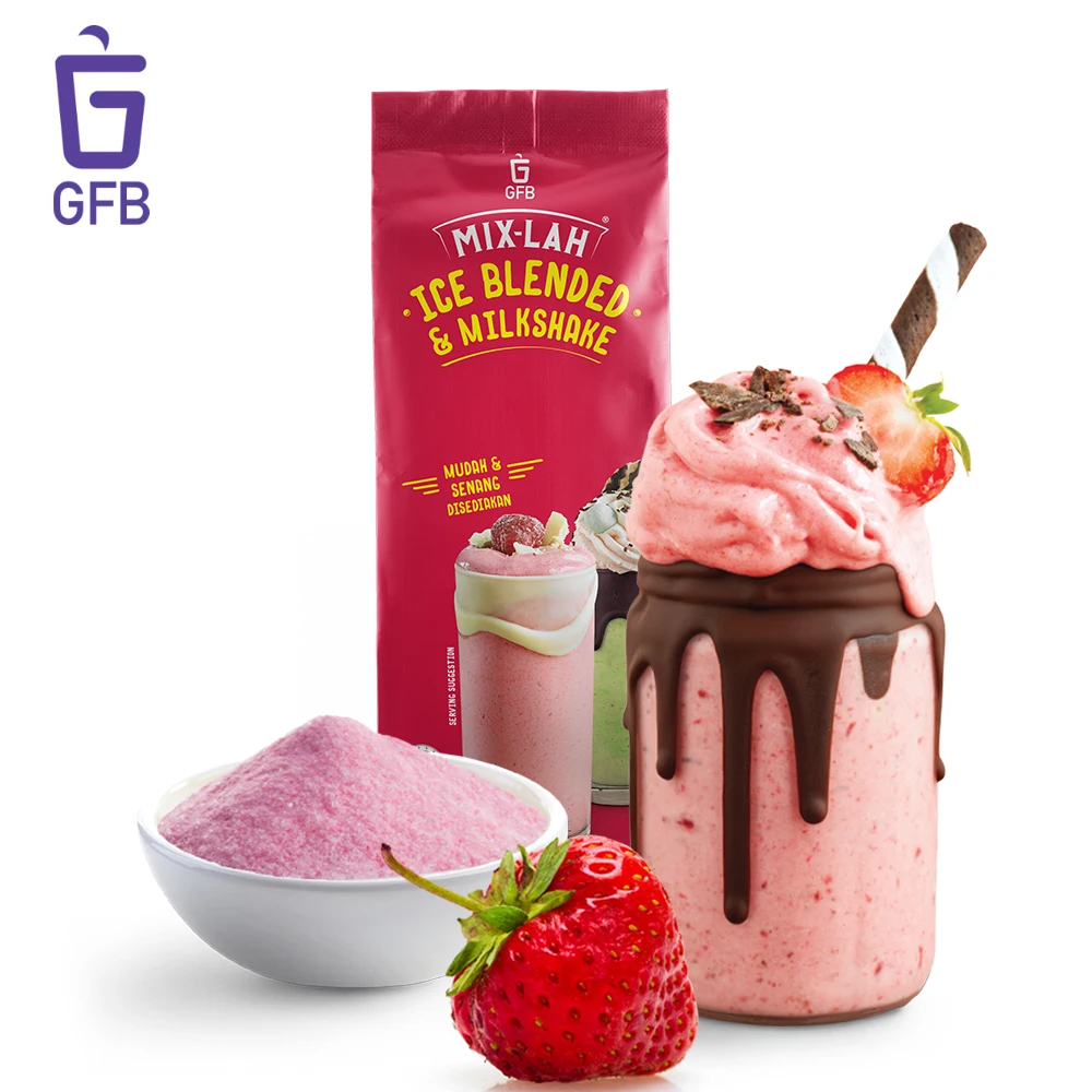 Молочный коктейль в виде клубники и смузи со льдом, 1 кг