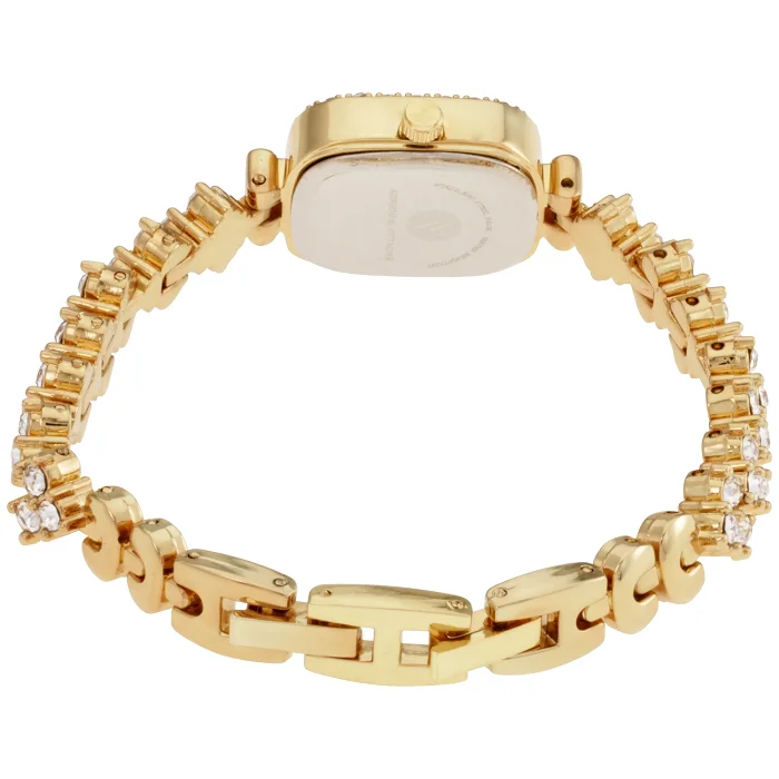  Adrienne Vittadini женские золотистая цепочка аналоговые кварцевые квадратные часы с украшением в виде кристаллов детали