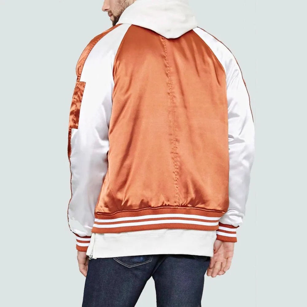 Осень 2021 новинка мужской свитер Повседневная универсальная атласная куртка на молнии с длинным рукавом и воротником-стойкой