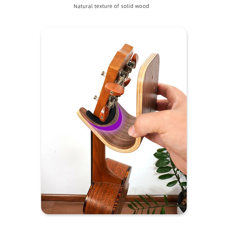 Solid Wood Composite Board Hot Pressing Technology Guitar Ukulele Wall Hanging Rack Wood Guitar Stand