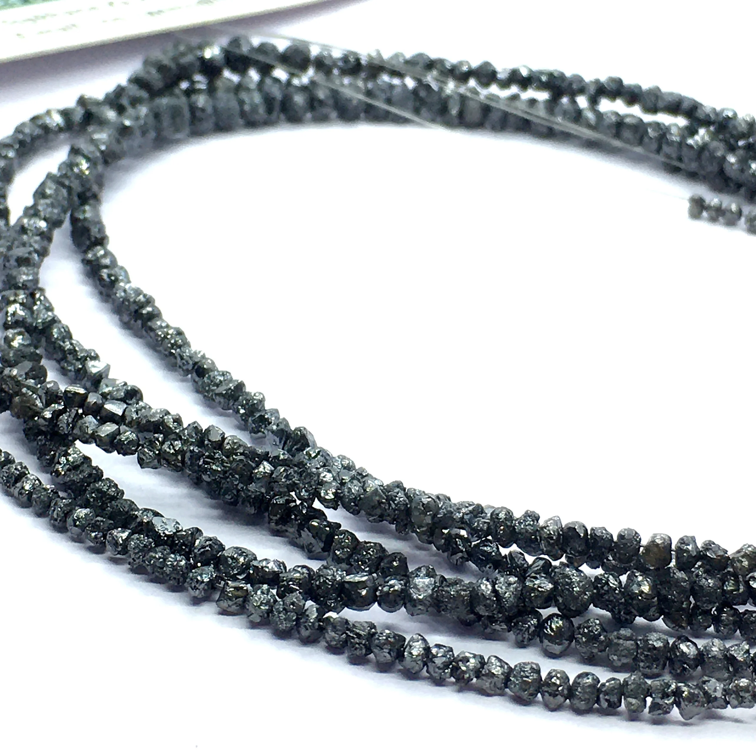 Natural Black Diamond Uncut Loose Rondelle Shape Rough Polished Beads Making Jewelry Necklace/Bracelet Wholesaler Price