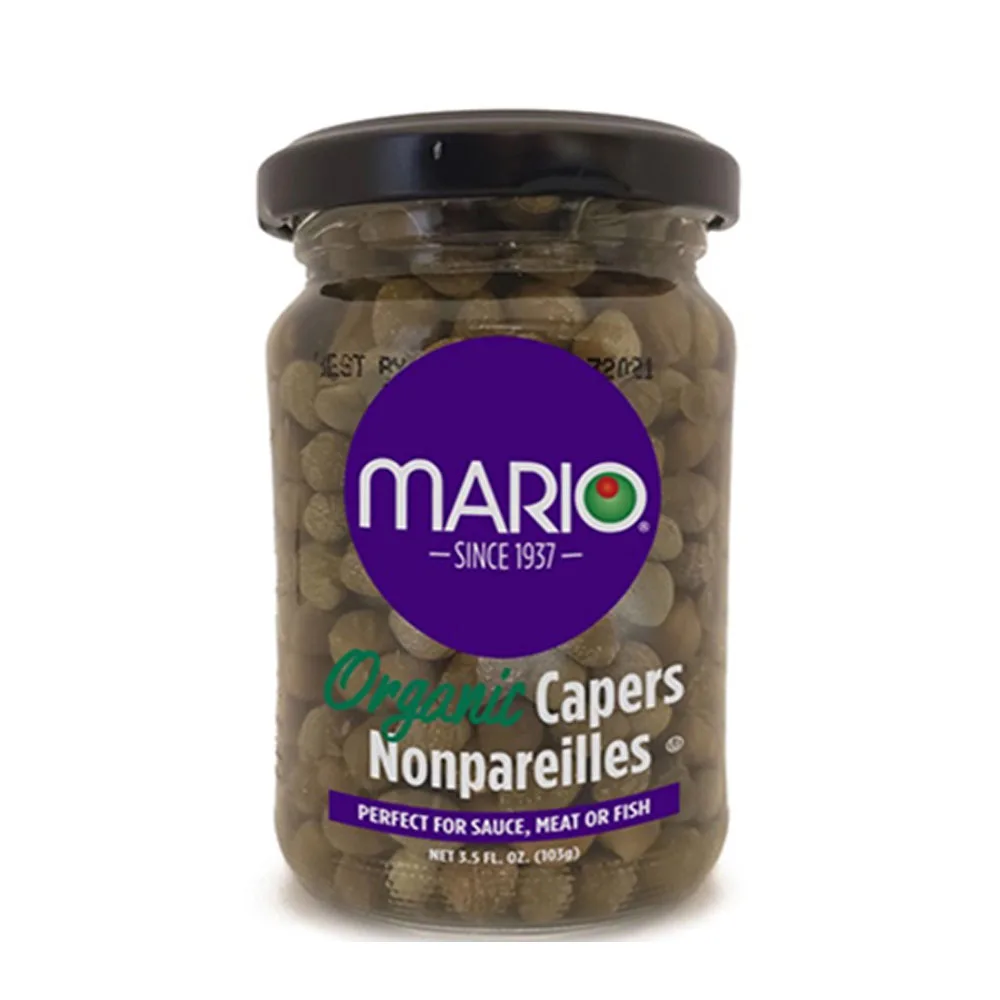 Mario Camacho Non-Parelli Organic Capers 3.5oz Jar Perfect For Sauce, Meat Or Fish Premium Quality Growing Capers Jar