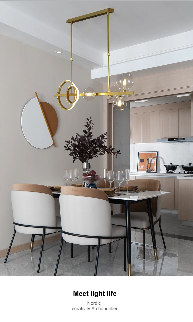 Classical Modern Design Globe Ceiling Lamp Living Room Light Surface Mounted 56W Golden LED Pendant Lamp