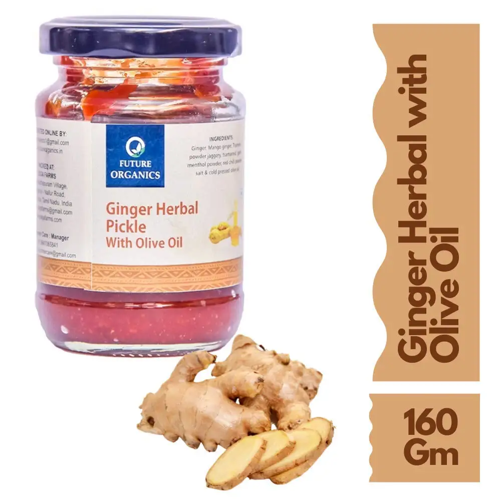 100% Ginger Herbal with Olive oil Pickle Organic Achar with Homemade Taste and Pure Natural Healthy Ingredients