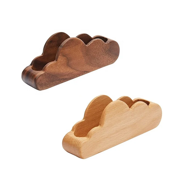 Top Selling Bamboo Wood Desktop Business Card Holder Display for Desk Natural Bamboo Business Card Stand for Office Tables