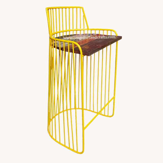 2022 New Furniture Industrial Style Bar Chair Reclaimed Wooden High Chair Coffee Shop Leisure High Luxury Bar Chair India