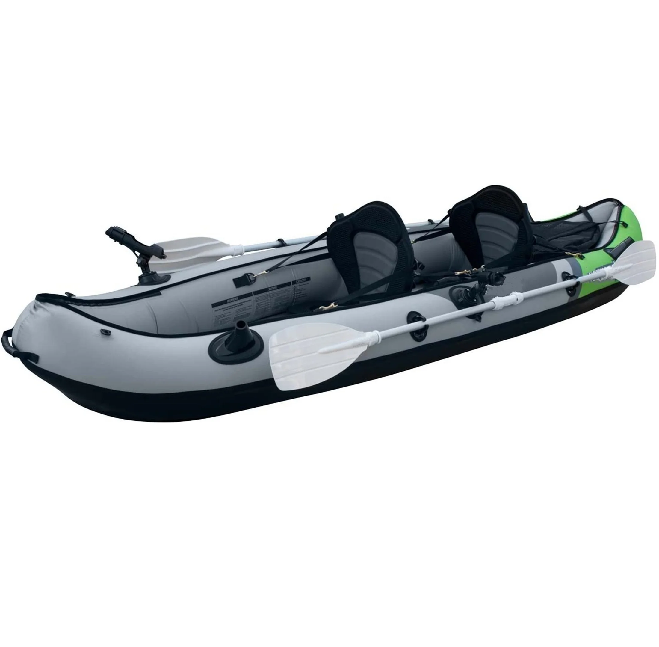 2 Person Tandem Inflatable Fishing Kayak, 10-Foot with EVA Padded Seats, Includes 2 Active Fishing Rod Holder Mounts
