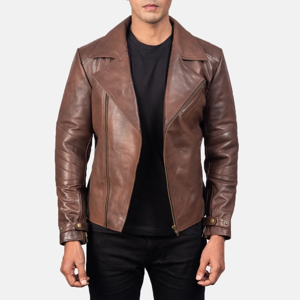 New Arrival 2021 black Motorbike Leather Jackets in Genuine Cowhide Leather / Pakistan leather jacket