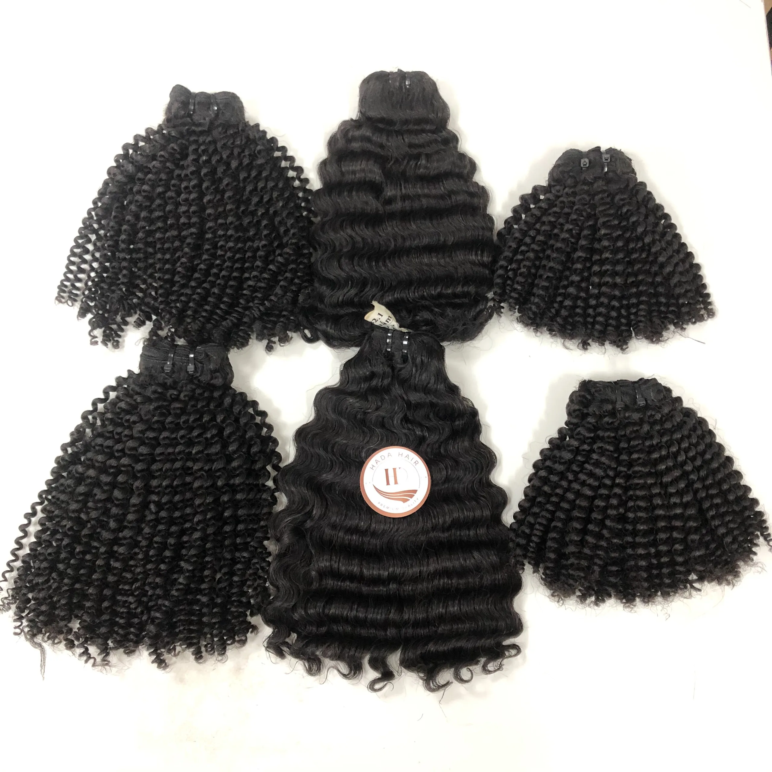 Straight and curly luxurious human hair extension premium weft hair