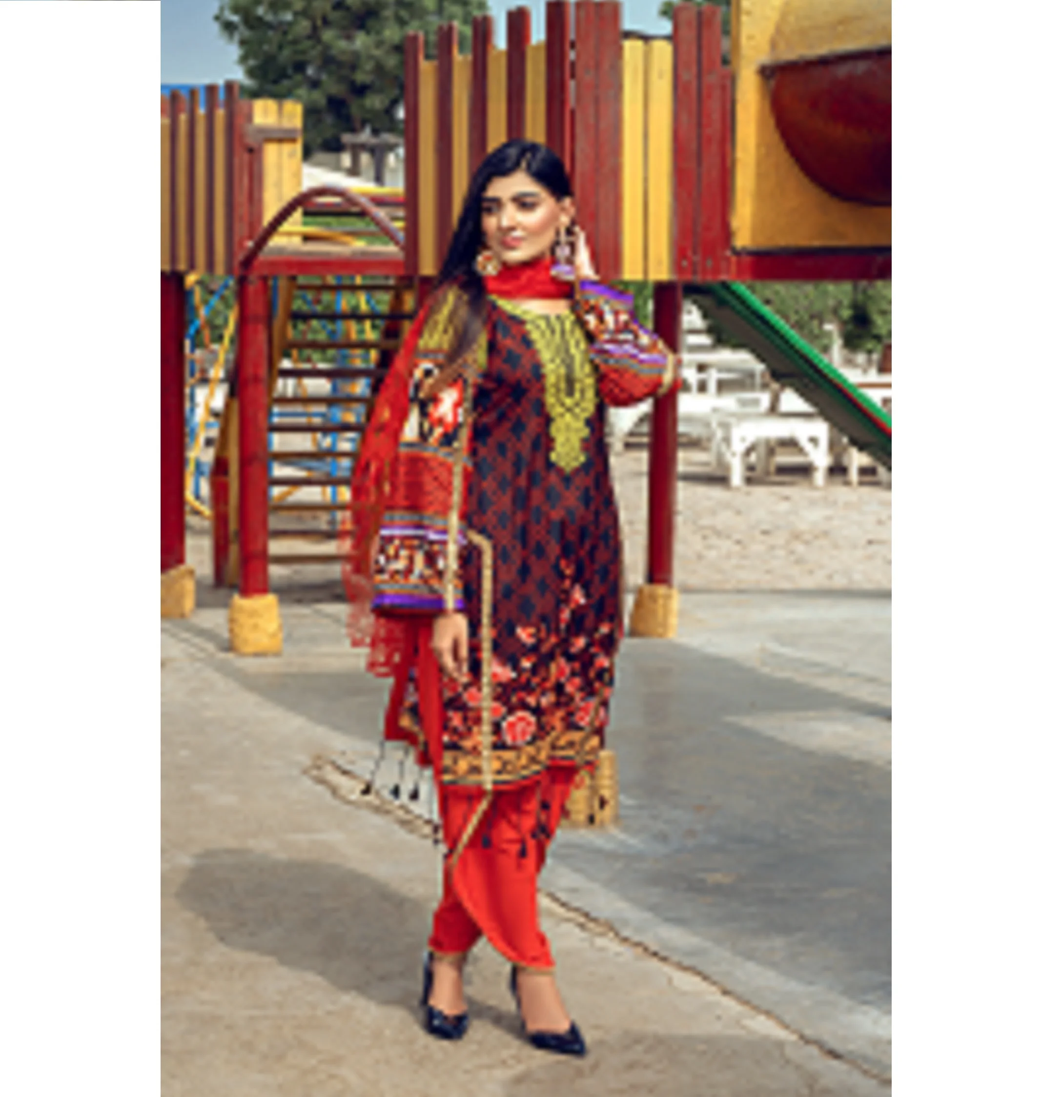 High Quality Ladies 3 piece Shirt Dupatta Trouser Unstitched formal suit 1 X8 Premium Quality Rangoli vol 1