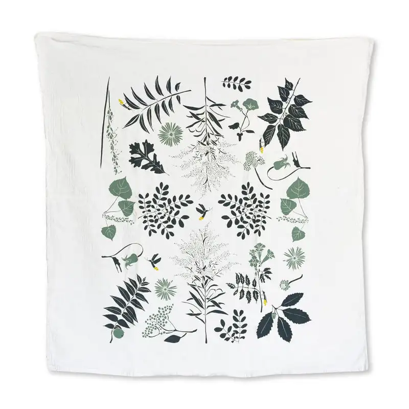 Wholesale customized digital printed 100% cotton kitchen flour sack towel linen tea towels