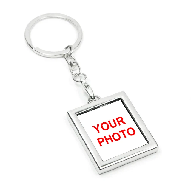 Изготовленный на заказ высококачественный металлический брелок для ключей Мини фоторамка брелок