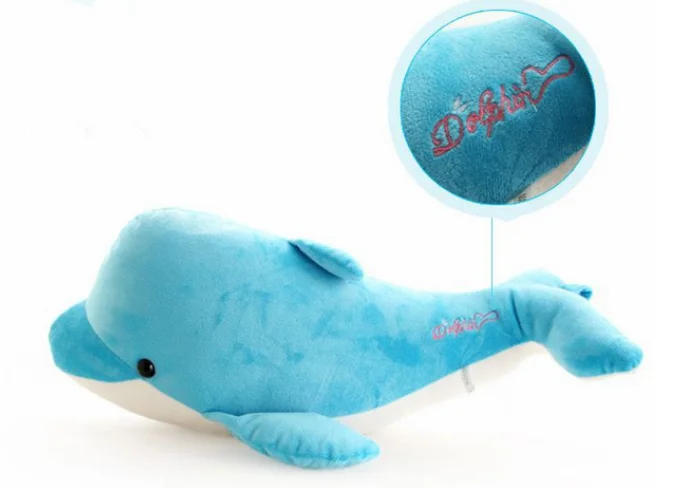 2020 Custom Soft Sea World Stuffed Dolphin Plush Animal Toy/Hold Pillow Cushion Blue plush Dolphin pillow toy for promotion/