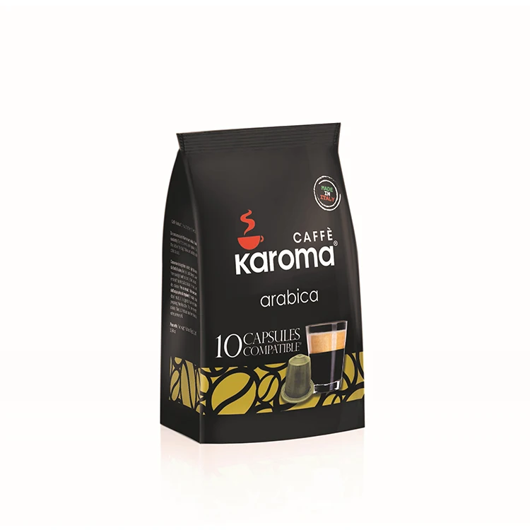 Итальянские капсулы для кофе KAROMA ARABICA, кофе NESPRESSO, сделанный в курсивном виде, частная марка (OEM)