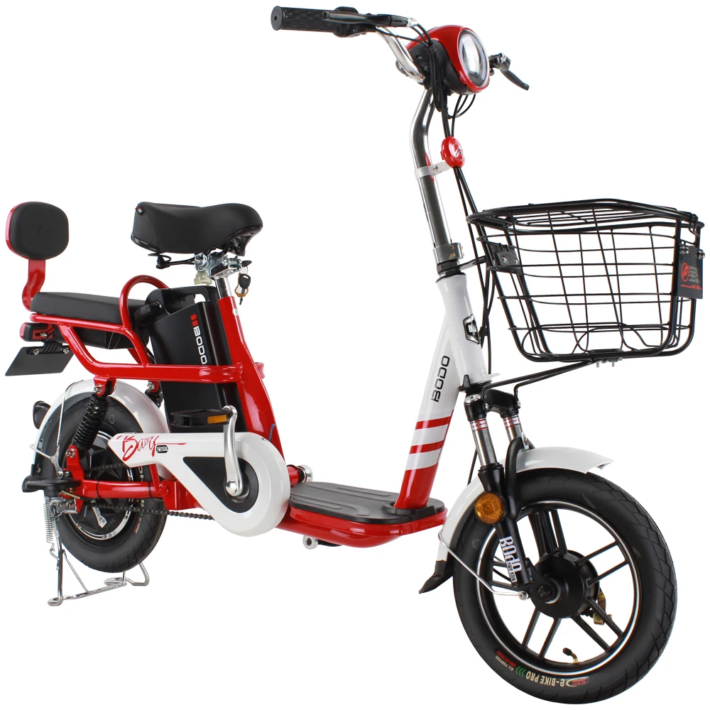 Electric scooter bicycle with removable battery throttle speed shifter 14-inch vacuum tires brushless motor