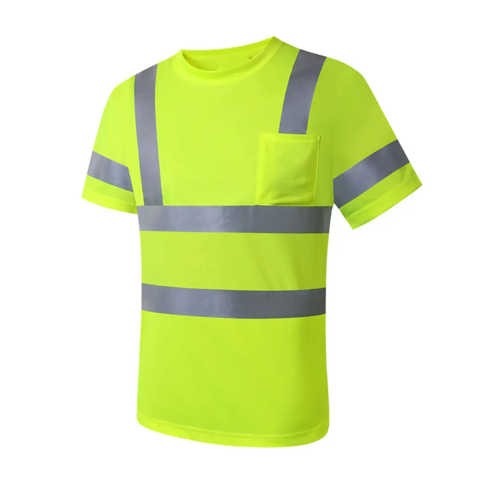 Wholesale high quality Hi Vis Shirts Tops Reflective Safety T Shirts Safety Clothing