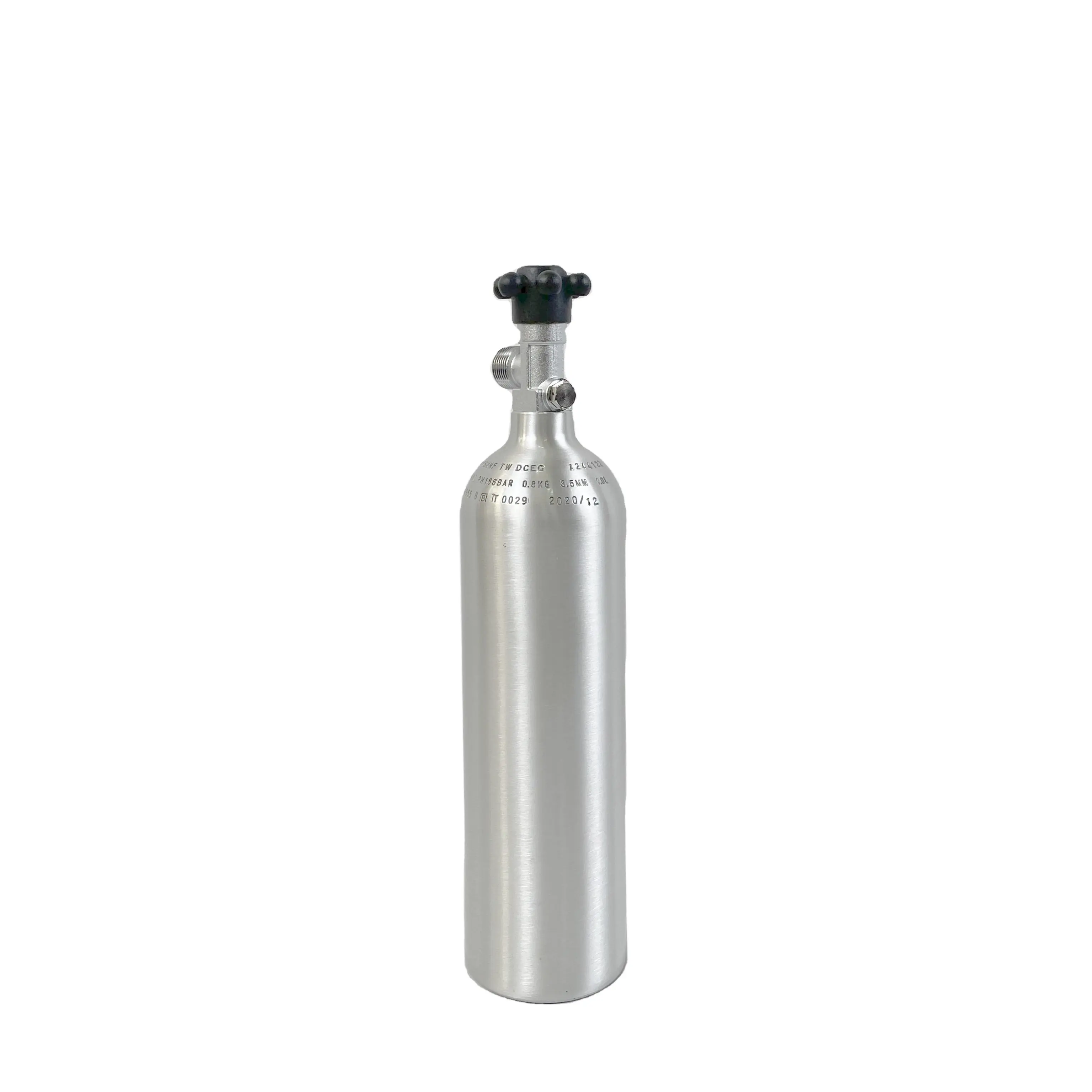 ISO7866 24oz Aluminum aquarium co2 system Cylinder with w21.8 handle lateral valve