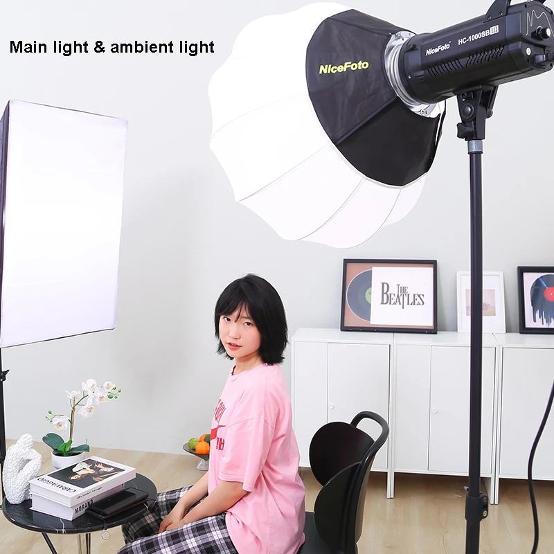 KT-HC403 NiceFoto 100W 5600K daylite COB LED Studio Film Video Light Kit For Live Stream
