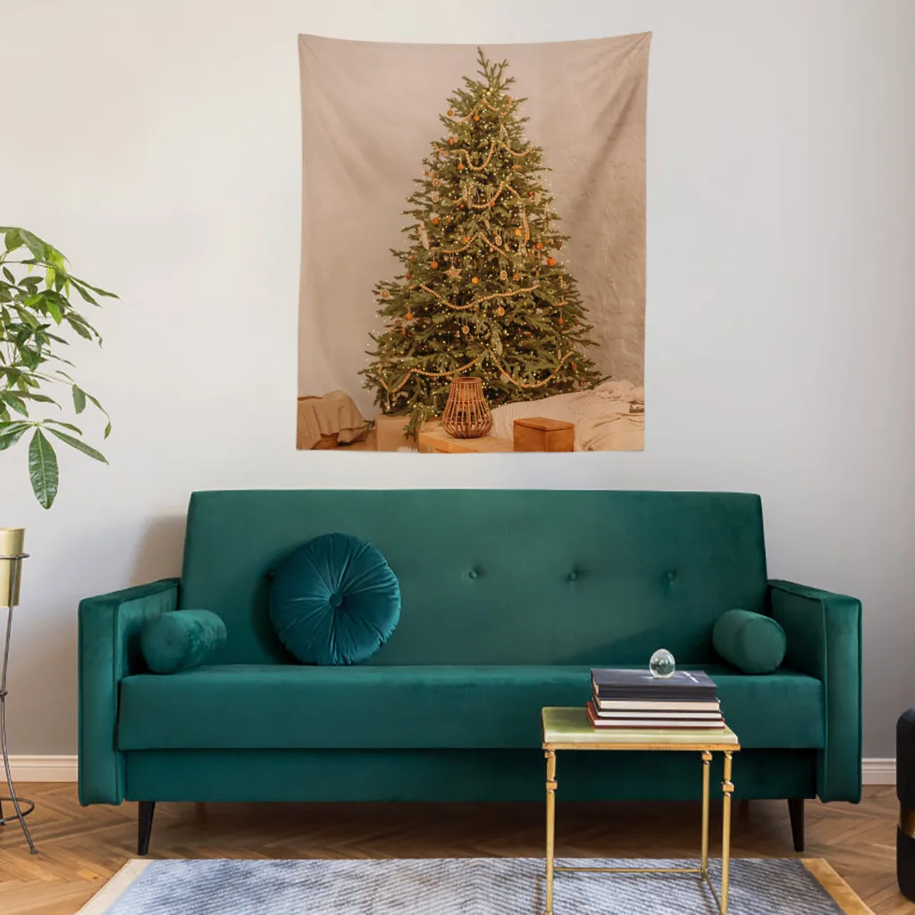 130x150 New Year holiday pictures hanging Christmas tree tapestry