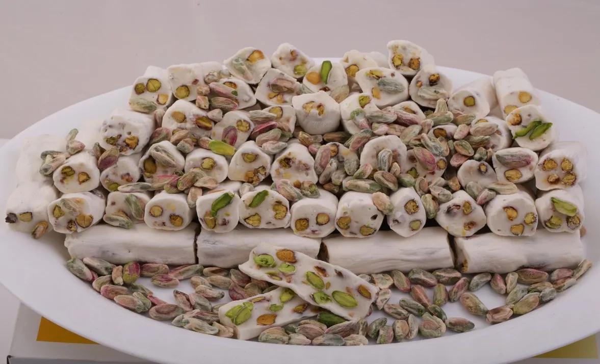 100% Natural Milky Wick Turkish Delight with Pistachio Does Not Contain Preservatives Thin Long Special Turkish Candy Lokum