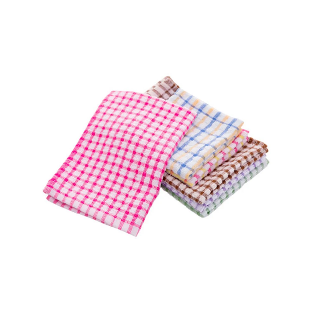 Wholesale Price Yarn Dyed Dish Towel Checks Design Custom Print Jacquard Multi Color Kitchen Towels
