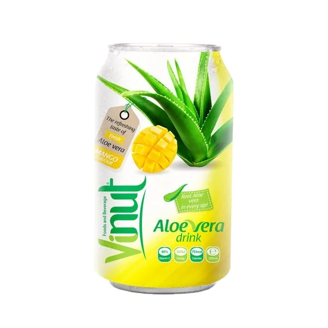 330ml VINUT Canned aloe vera drink Mango flavor Aloe vera drink wholesale Manufacturer Aloe Vera Mango Flavor