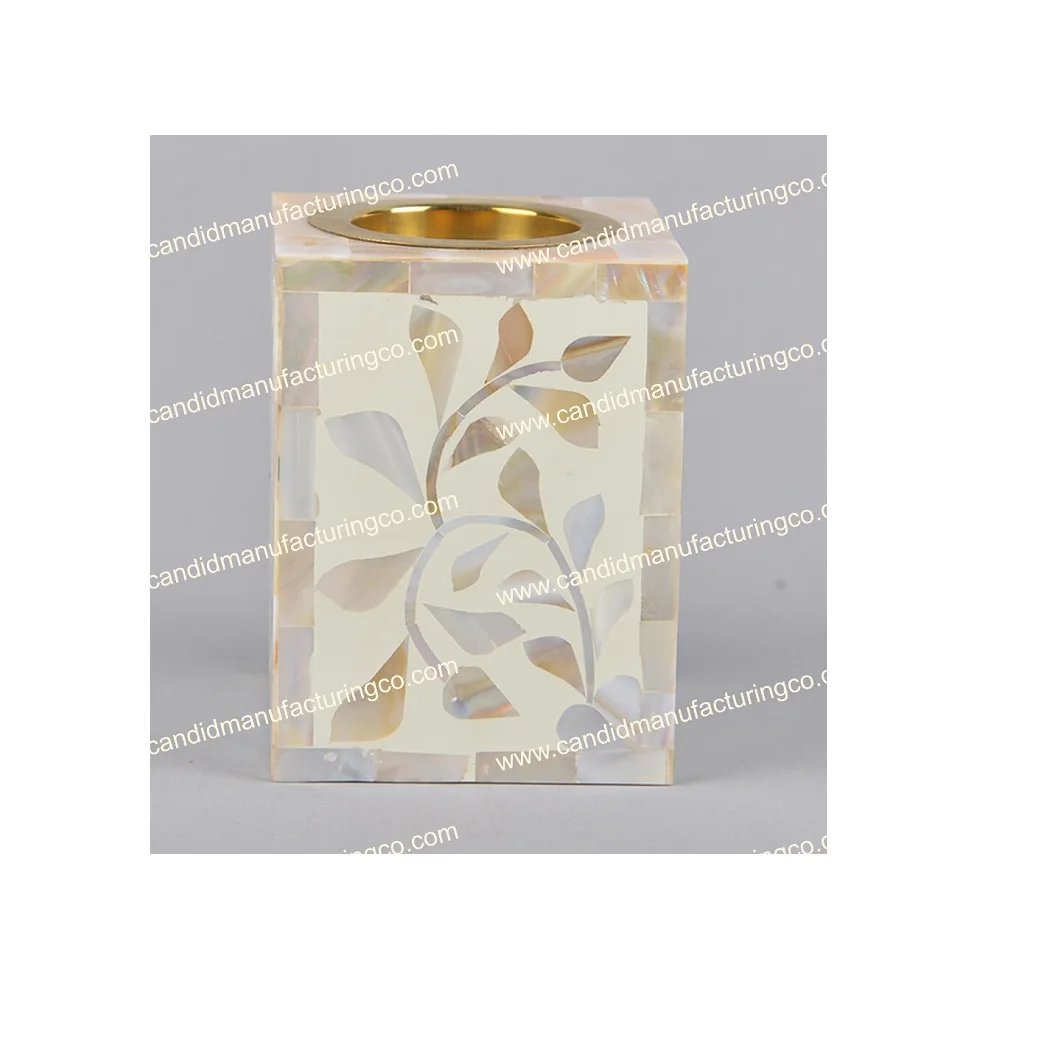 Candid Manufacturing Co Luxury Incense Burner Wood and Seed Material with Mother of Pearl and Arabic Incense Mubkhar Inlay