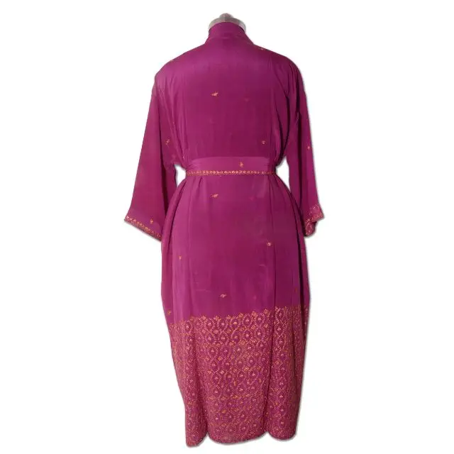 Indian Cotton Silk Saree Kimono Vintage Jacket Beach Party Wear Bikini Cover Up Ethnic Bath Robe Summer Wear Night Woman Gown