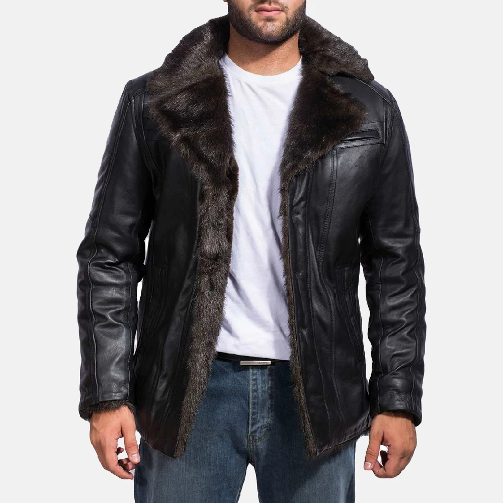 Wholesale Price High Quality Autumn Winter Button UP Mens Faux Leather Jackets / Perfect Classic Winter Goat Leather Jackets