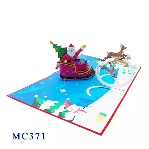 Santa Claus Sleigh 3D Pop Up Card Gifts & Crafts Handicraft Paper Crafts From Vietnam High Quality Best price Top Trending