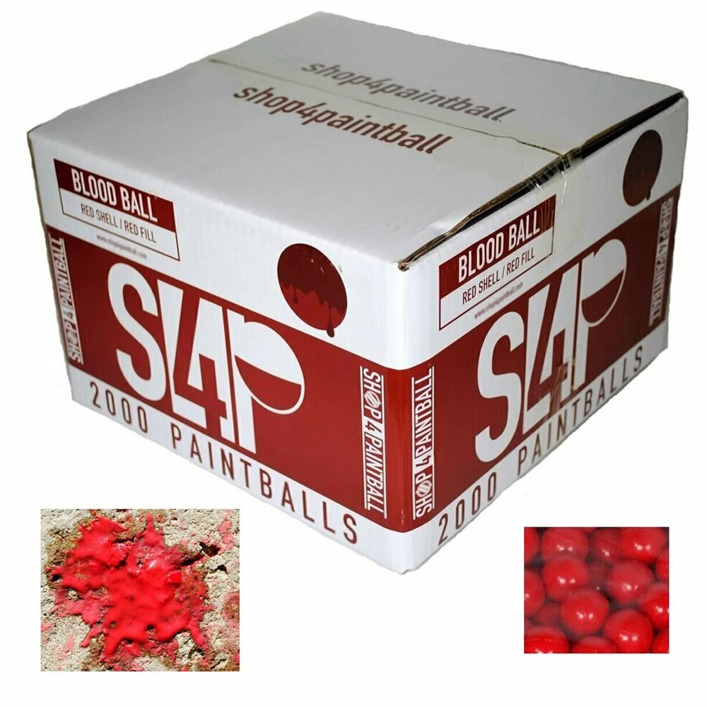Thicker shell targeted Shop4Paintball - .68 Caliber Scenario/General Play Paintballs - Blood Ball 2000 round