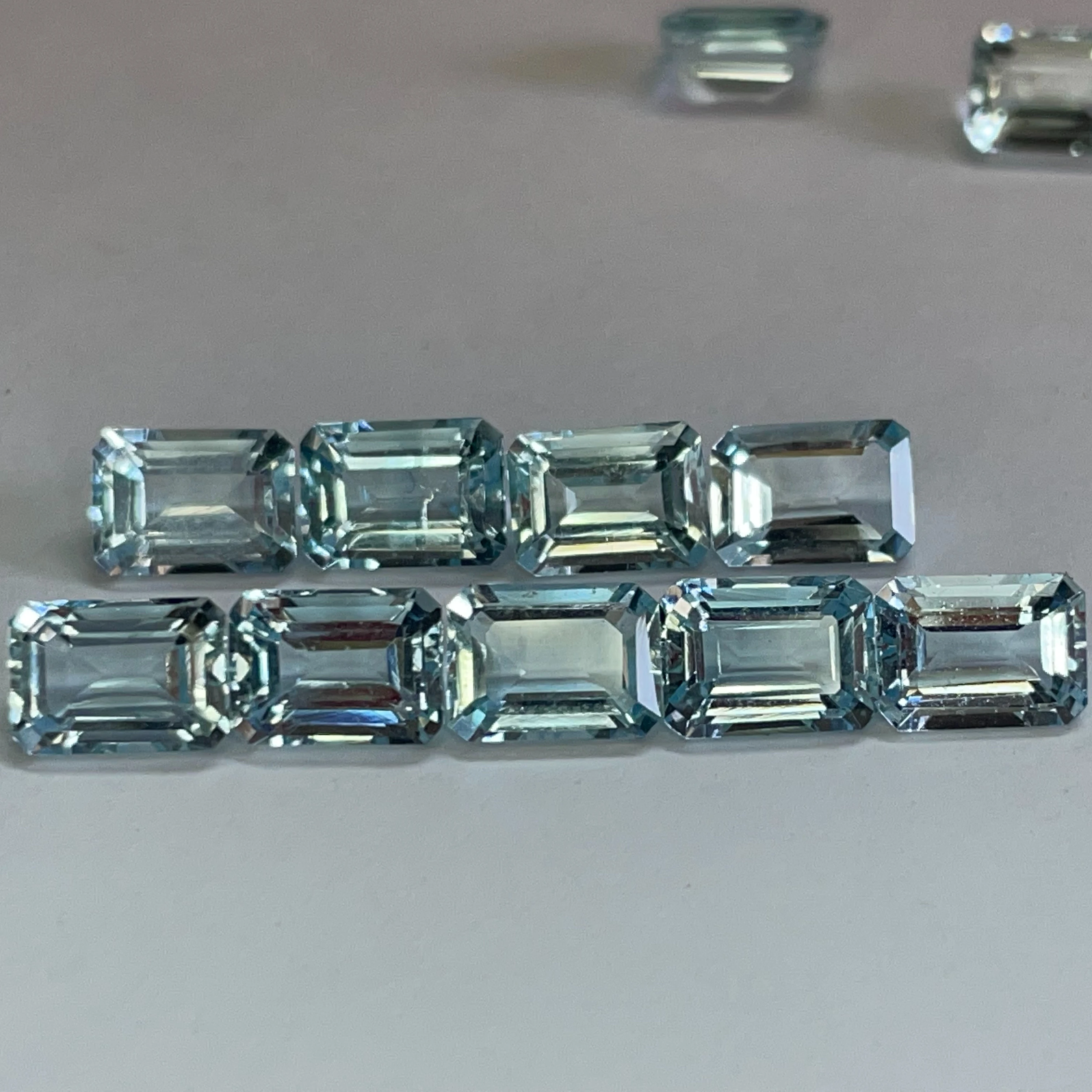 7*5mm Emerald Cut Calibrated Natural Aquamarine Stone Santa Maria Color By Real Gems