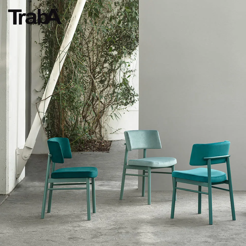 Top Quality Chair solid beech frame padded seat backrest fabric leather