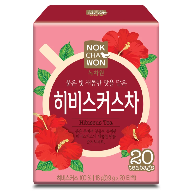 NOKCHAWON HIBISUS TEA SWEET & SOUR FLAVOR BEST QUALITY INGREDIENTS COST EFFECTIVE CUTE PACKAGE FLOWER HERBAL TEA