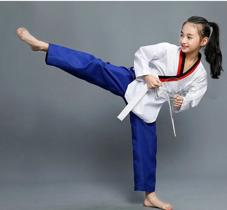Kids Karate uniform Professional Karate kyoku-shin Suit Kimono Karate Gi Uniforms RED BLUE Taekwondo  Training Clothes With Belt