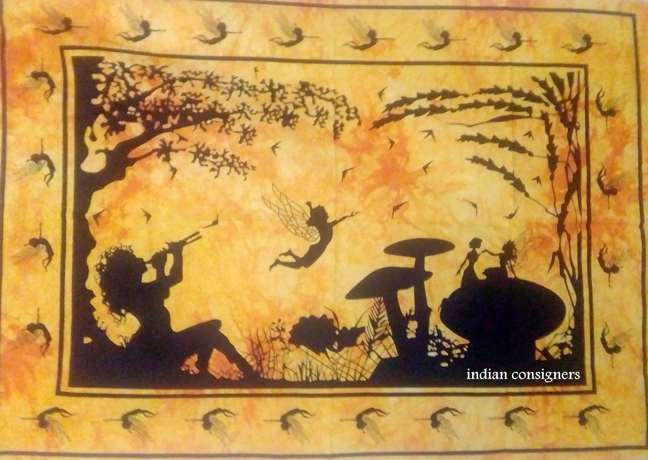 Beautiful Fairy love Tapestry Multiple Color Small Poster Tapestry Wall Hanging Cotton Throw Textile