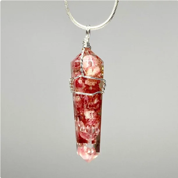 Оптовая продажа подвеска из розового турмалина оргонита ожерелье ювелирные изделия с кристаллами