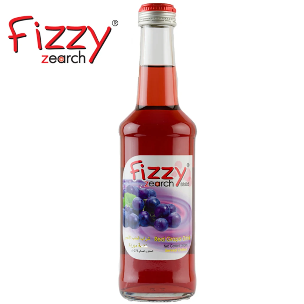 Good Quality Fruit Drink Juice Red Grape Sparkling Glass bottle 275ml Fizzy Brand.Bottle water beverage , Made in Thailand.