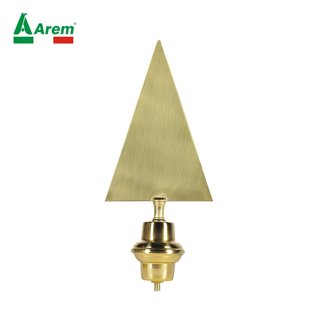 Low Moq Fast Delivery Gold Brass Hanging Decoration Flag Mounting banners tips screw pole ecommerce triangle neutral lance event