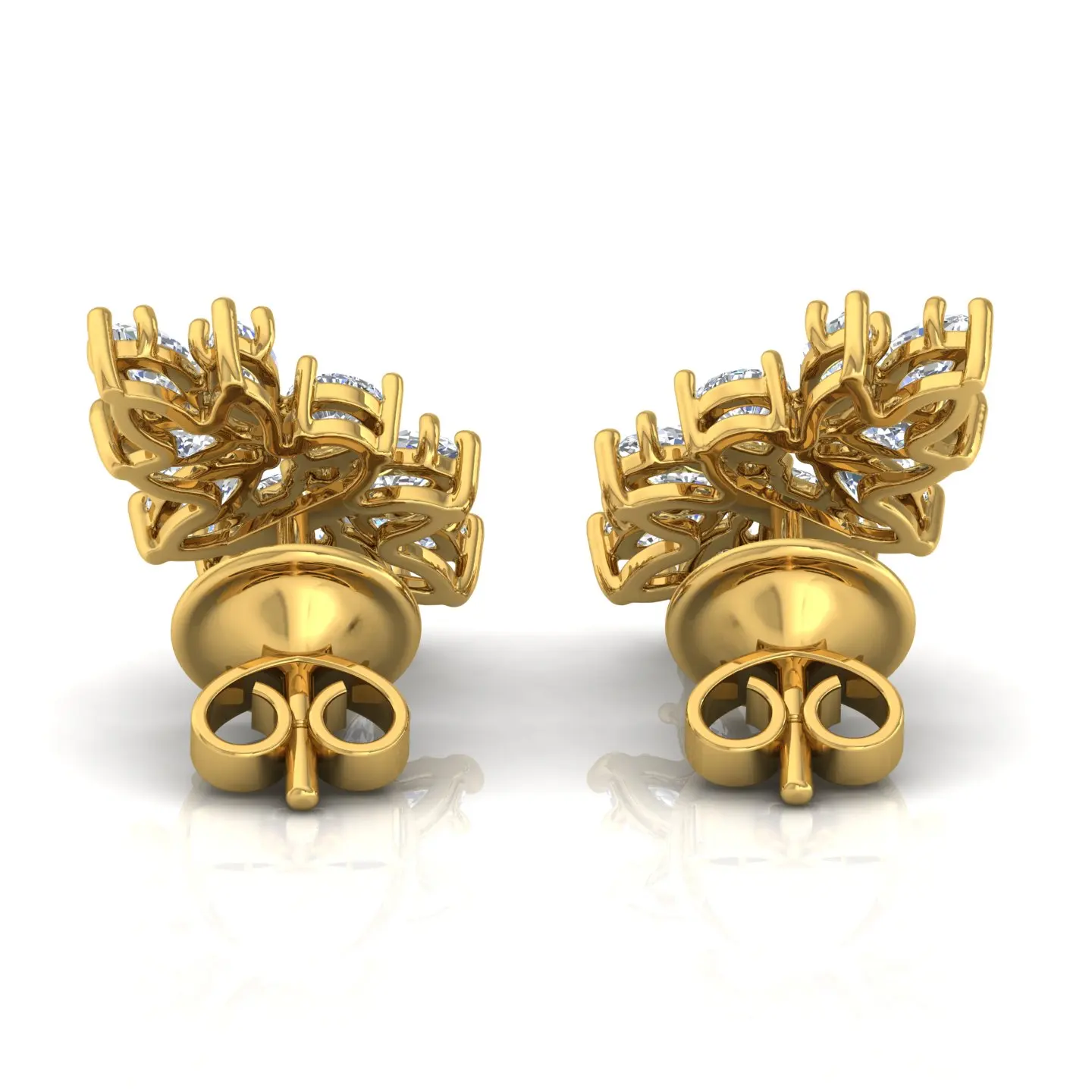  Алмазный конструктор серьги-гвоздики из золота 18 карат оптом изготовление ювелирных изделий