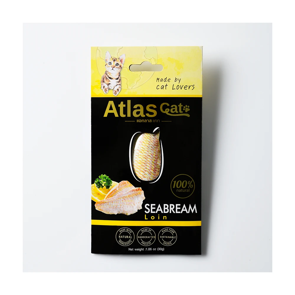 Atlas Cat Loin Seabream 30g Made from Sustainable Source - Great Quality Pet Food Product for Cat from Thailand