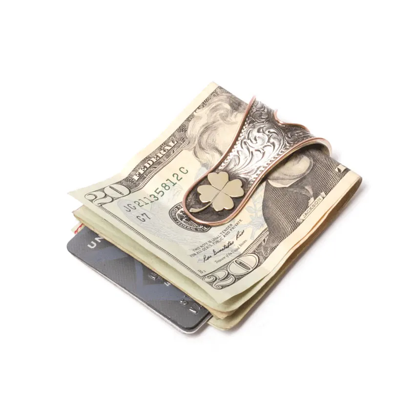 Простой металлический рекламный тонкий зажим для денег из нержавеющей стали