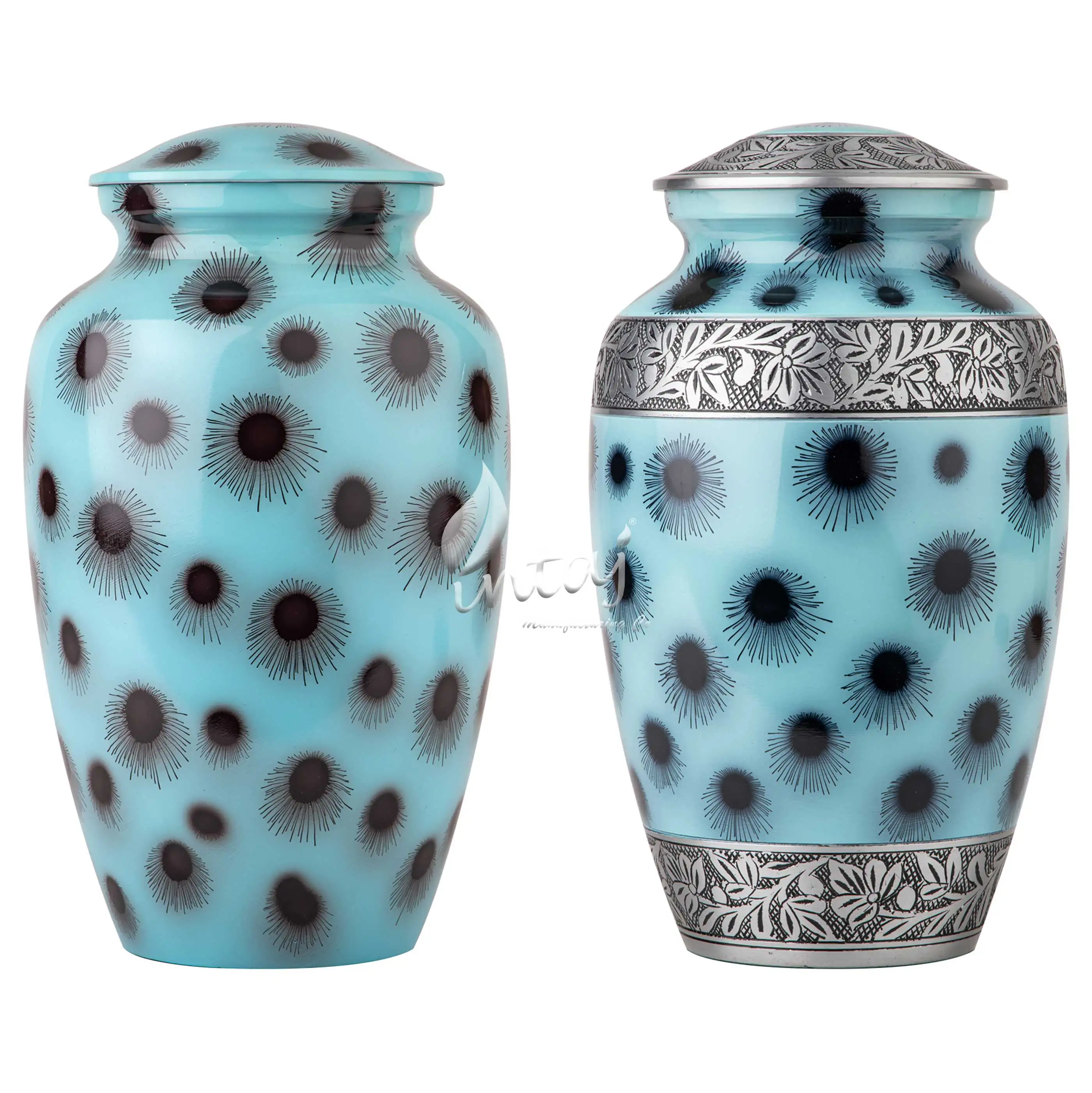 Floral print  Cremation Urns for Human Ashes - Adult Large Funeral Urns Handcrafted - STAR INDIA CRAFT