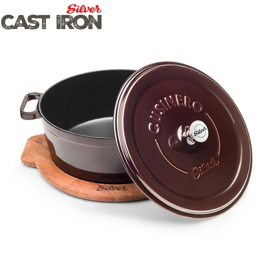 Cast Iron Dutch Oven casserole pot Enameled Non Stick pot cookware kitchenware 28 cm Made in TURKEY Hot sale HIGH QUALITY