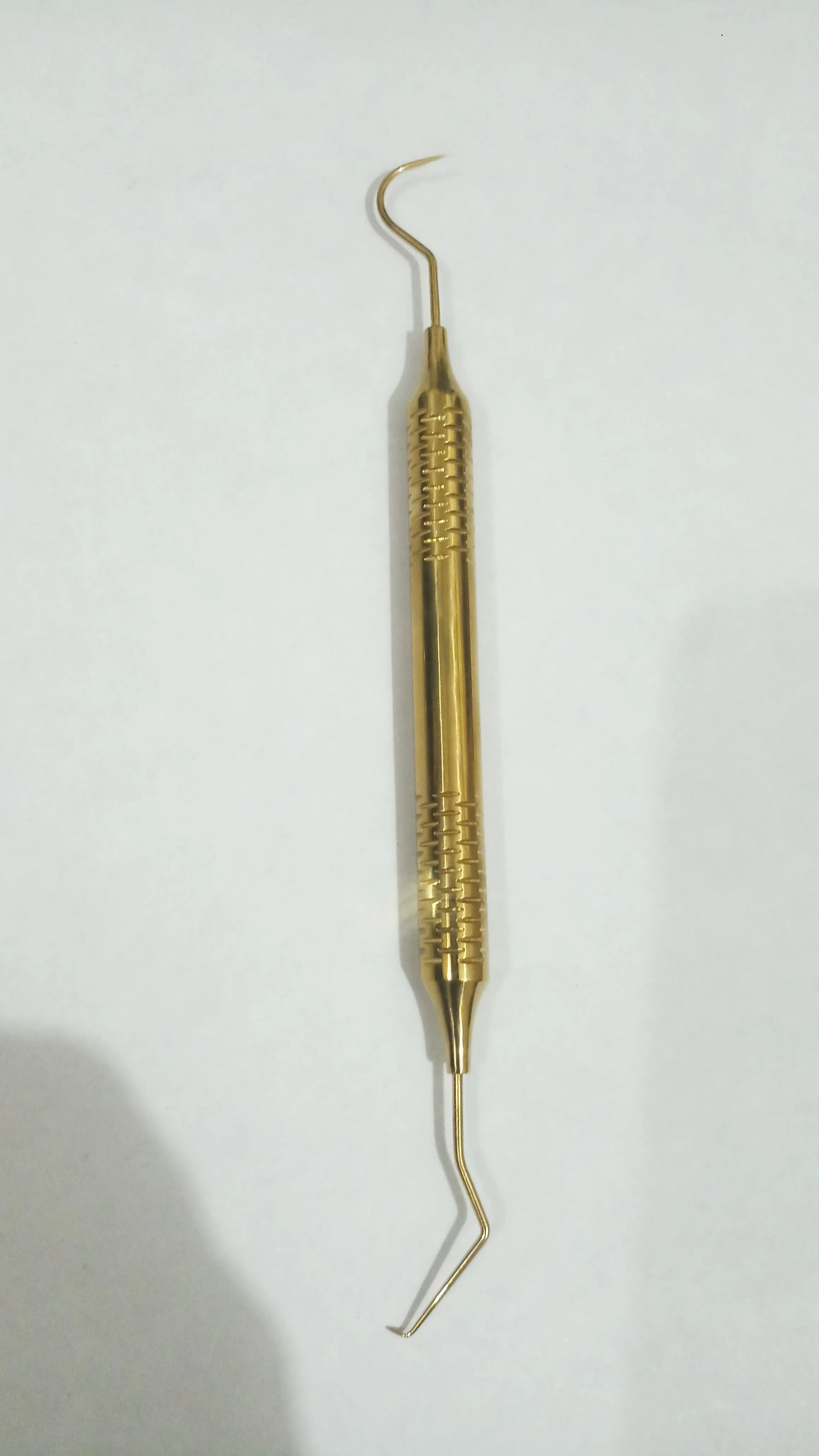 dental examination kit 3 pcs golden plasma coated hygiene tweezer hollow handle mirror hollow handle explorer