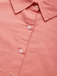 Confident Look By Wearing in Parties Festivals Women Peach-Colored Solid Shirt One Piece cotton dress shirt collar long sleeves