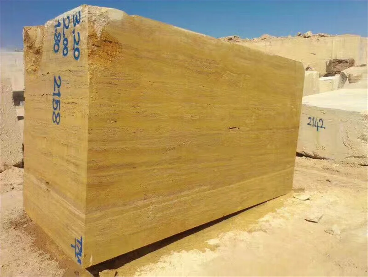  Натуральный желтый мрамор травертин пустыня золото