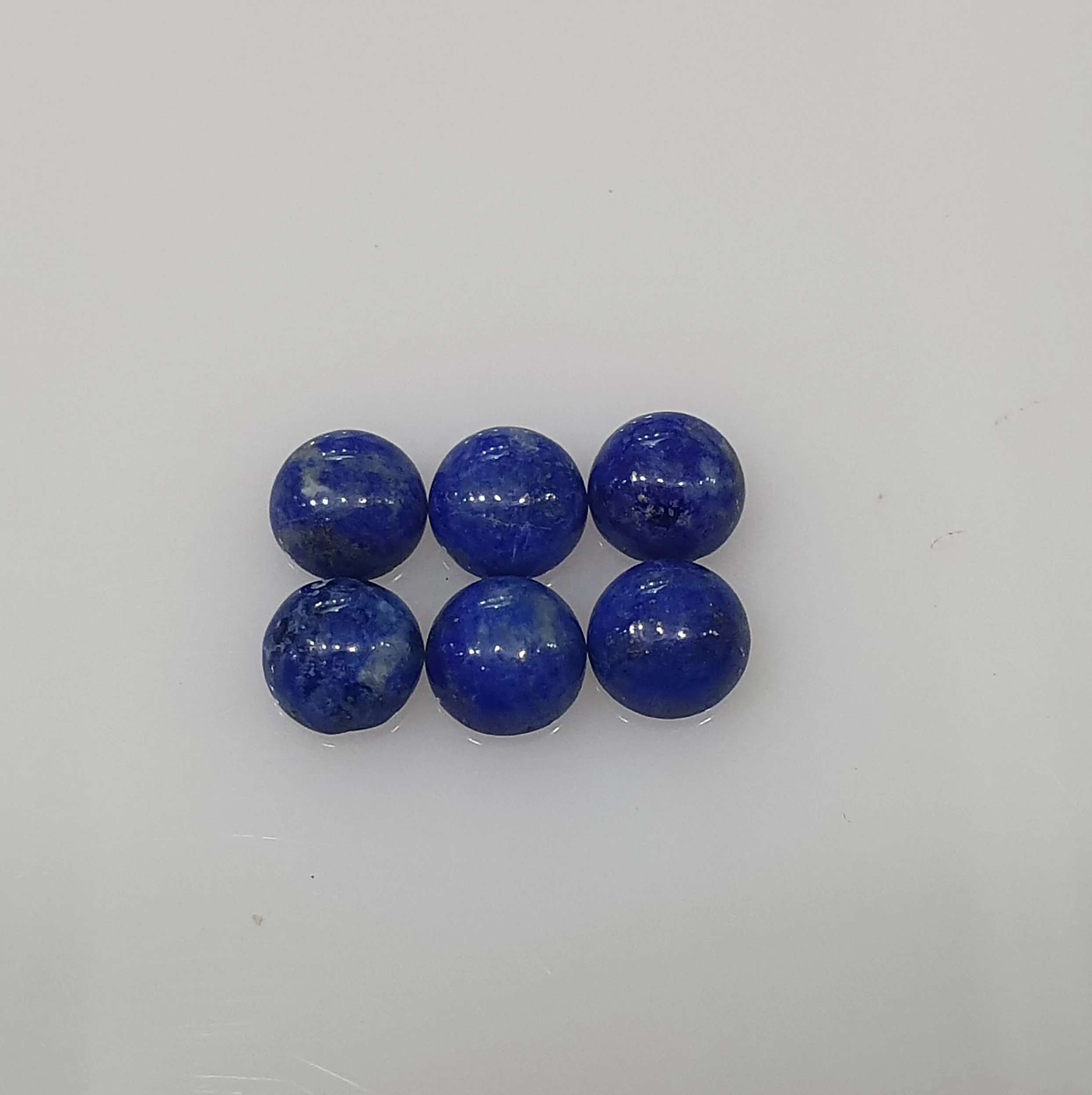 4mm Natural Loose Lapis Lazuli Cabochon Round Non-treated for Setting Dark Blue