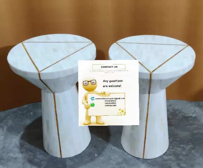 
Ручная работа, инкрустация костей, Индия, высокое качество, Лидер продаж, большой круглый сервировочный стул с костной инкрустацией 