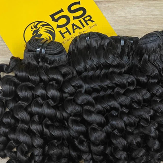 Best selling 100% human hair Water Curly Natural Color brazilian Hair Extensions, Hair Weave, Vietnamese raw hair